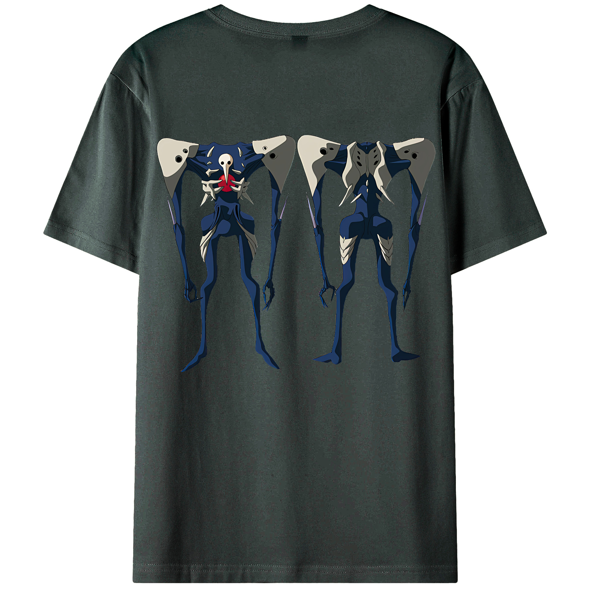 （画像用） EVA 新世紀エヴァンゲリオン 綿100％ メンズ半袖Tシャツ（バックプリント） 通気性